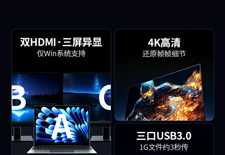 绿联cm639连接windows笔记本实现三屏异显办公