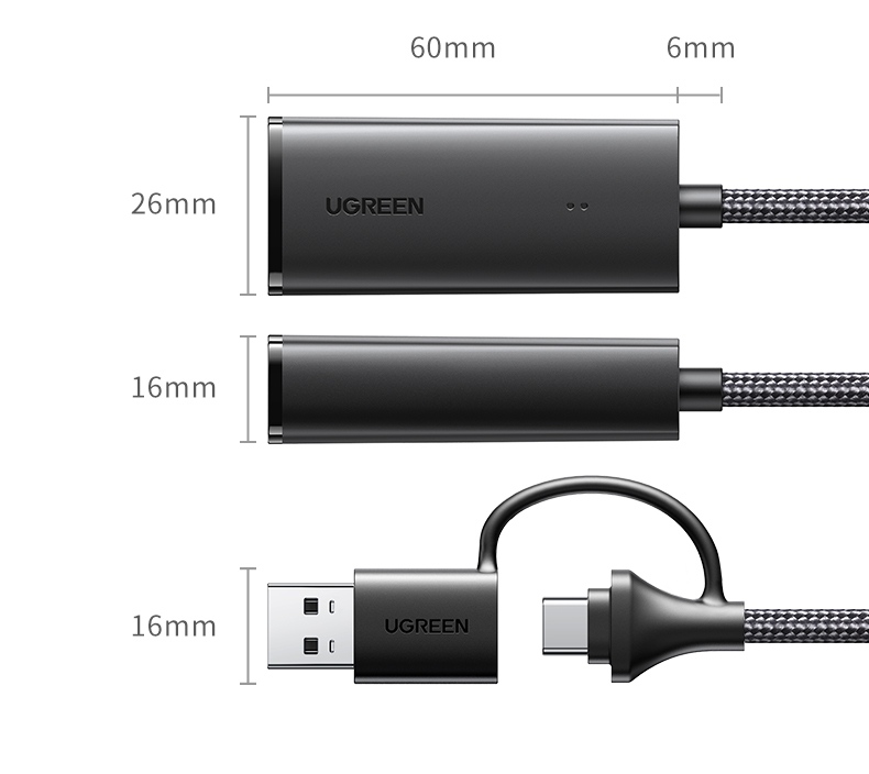 绿联二合一千兆网卡 铝合金材质 耐用抗摔设计 绿联二合一千兆网卡 铝合金材质 耐用抗摔设计
