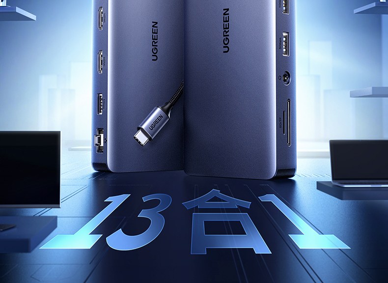 双hdmi dp接口 4k60hz高清输出 四屏异显高效办公