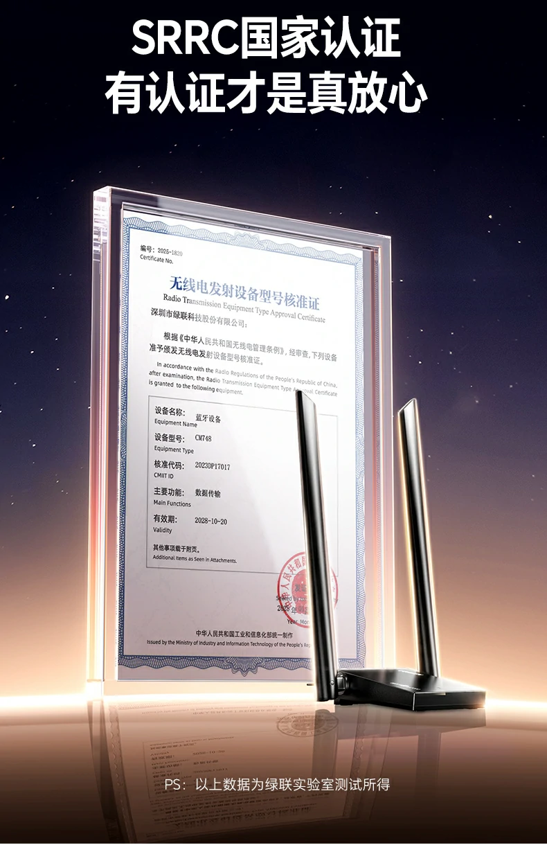 绿联cm787产品核心卖点总结图：满血wifi6 双频 双天线 twt mu-mimo