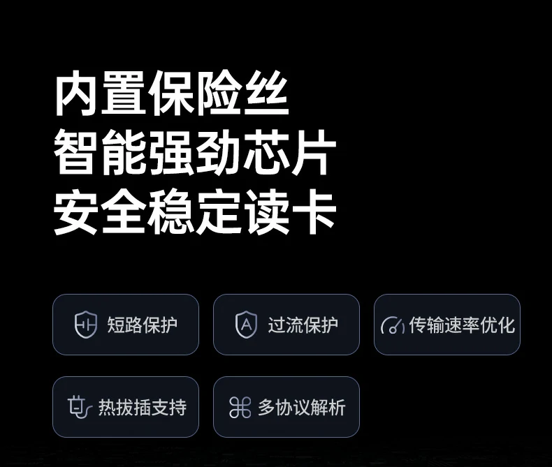 完整配件清单 - 开箱即用无需额外配置 绿联cm803读卡器开箱内容:读卡器 说明书 保修卡