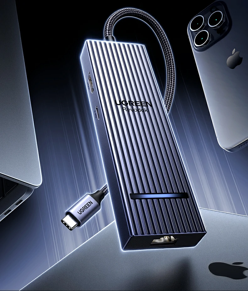 绿联cm828 hdmi2.0接口支持4k60hz高清投屏演示