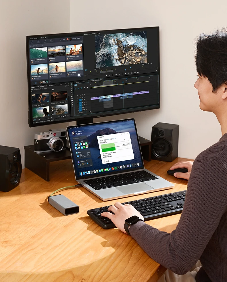 绿联cm856内置高阶芯片保障数据安全 绿联cm856-85098收纳读卡器高阶芯片标识展示