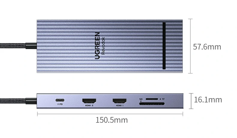 ugreen绿联-更专业更安心的数码品牌 绿联cm886扩展坞配件与包装展示,简约实用