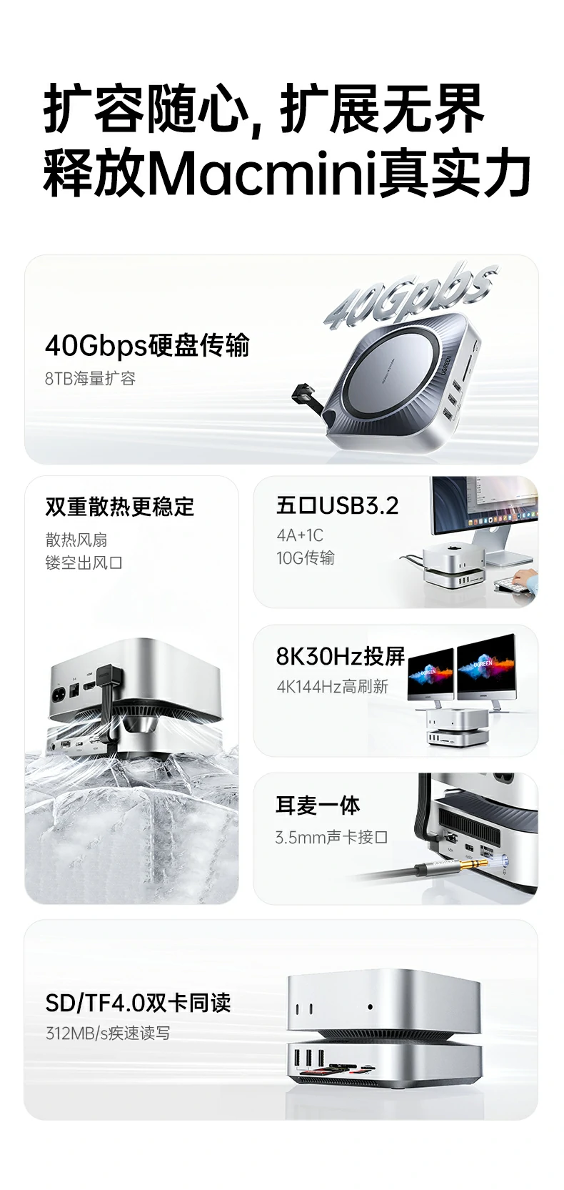 绿联cm887-95503单盘比双盘快50%效率对比