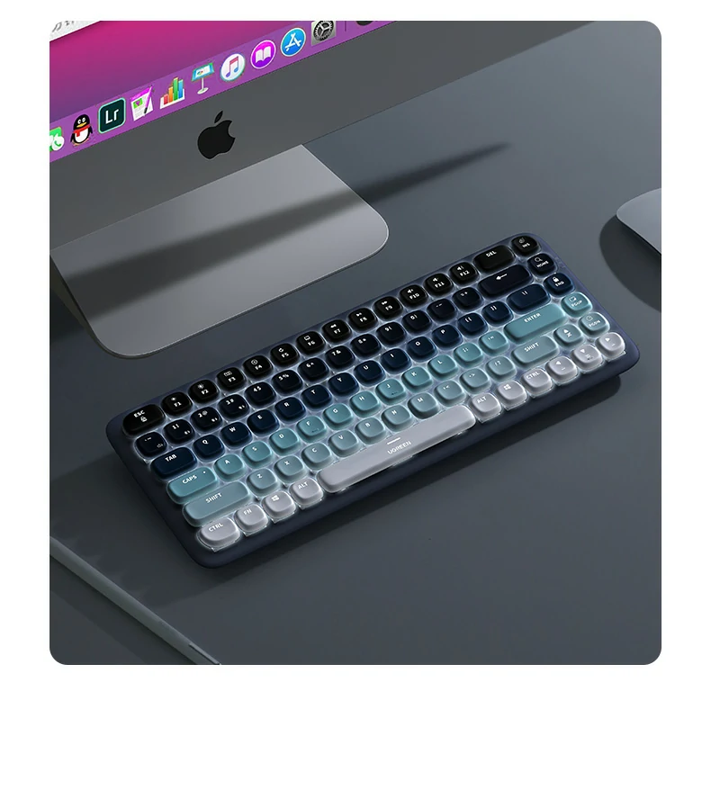 绿联ku101与全尺寸键盘体积对比，显著节省空间