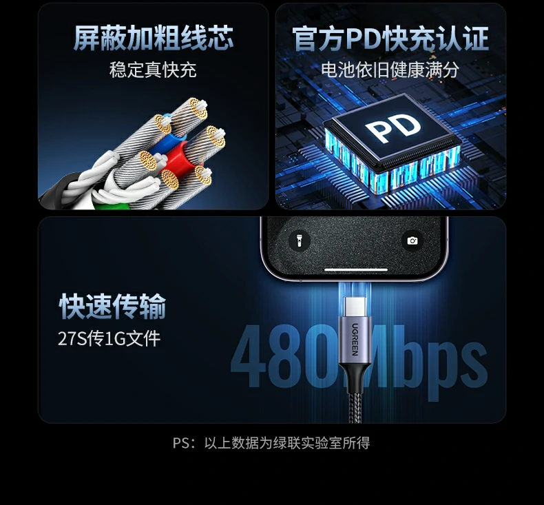 绿联l507车载快充线，carplay稳定连接不卡顿