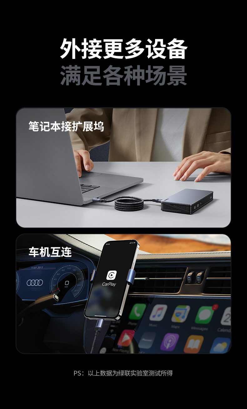 ugreen绿联-更专业更安心的数码品牌 l701全功能数据线编织线身耐用抗拉扯测试图