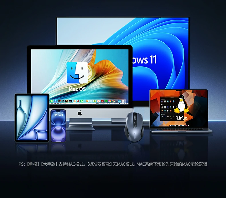 绿联mu006-45389 - 轻音静谧、双模切换、五档dpi、全系统兼容的全能无线鼠标 绿联mu006无线双模鼠标全家福及核心功能参数汇总图