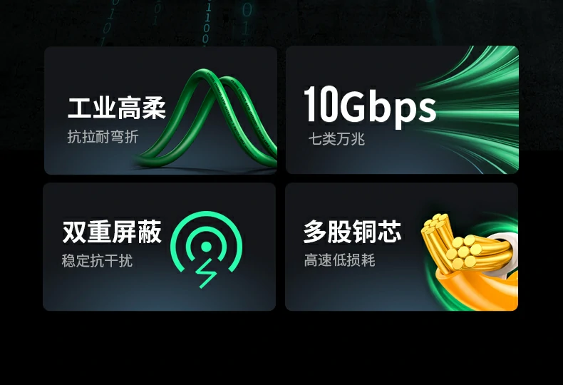 七类万兆高柔屏蔽网线 纯铜线芯稳定传输 七类万兆高柔屏蔽网线 纯铜线芯传输稳定