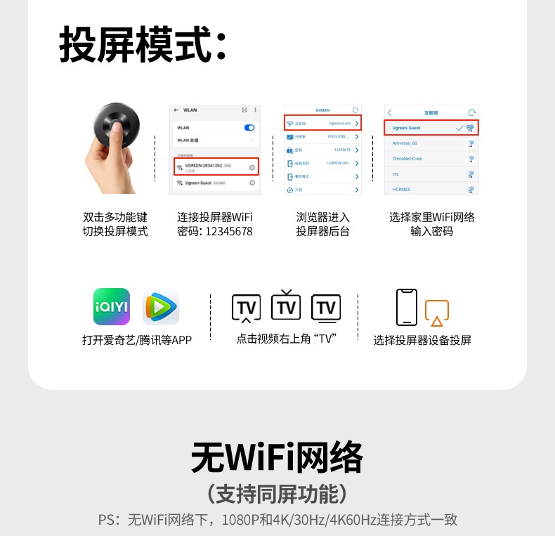 绿联p301 一点即投 直连大屏 绿联p301 一点即投 直连大屏