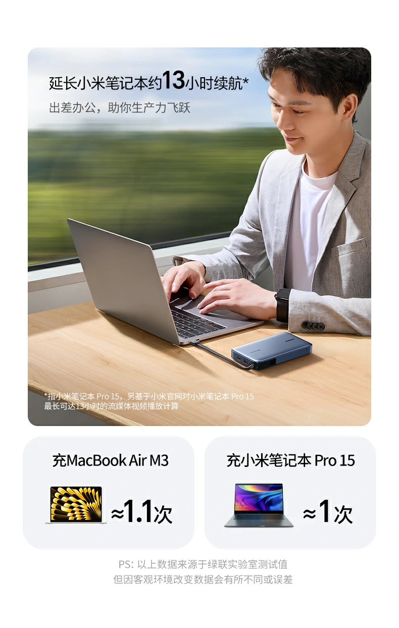 390g净重 绿联pb556轻便出行无负担