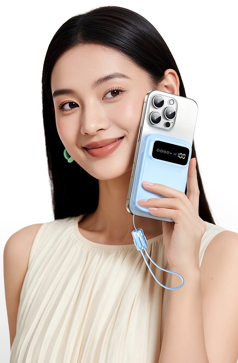 绿联pb575 自带type-c线 30w双向快充 充电更高效