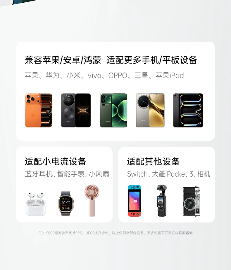 同时为iphone和apple watch充电双设备高效续航 绿联pb580超薄磁吸无线充电宝多设备充电场景