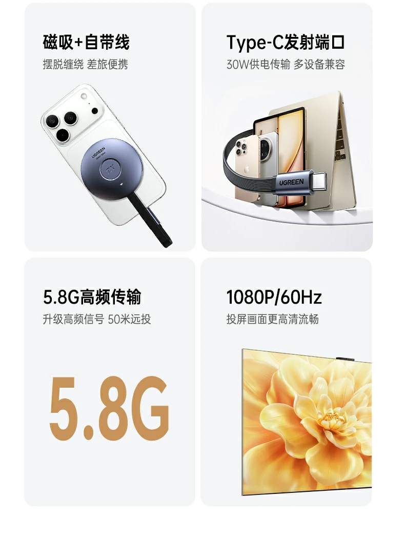 ugreen绿联无线投屏器 会议演示投屏 ugreen绿联无线投屏器 会议演示投屏