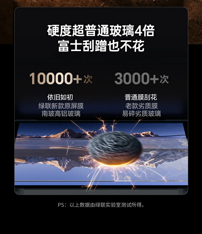 硬度实测报告 - 9h硬度数据验证,防护性能卓越 绿联实验室硬度测试报告,9h硬度验证
