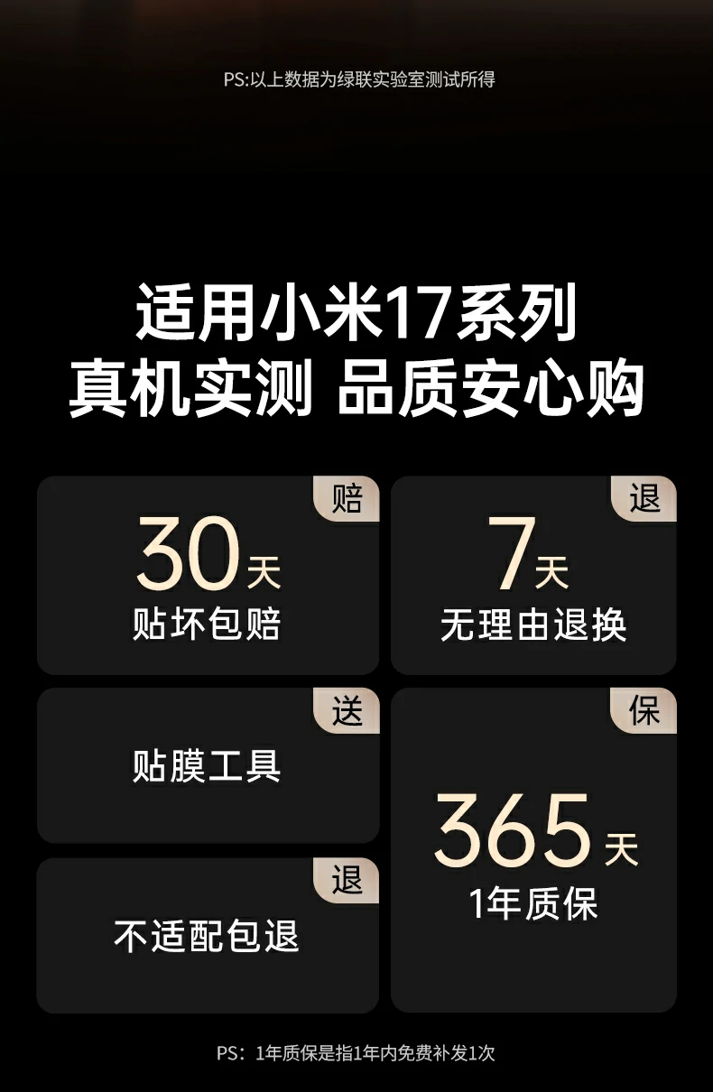绿联小米17钢化膜 0.25mm航空级玻璃 轻薄贴合