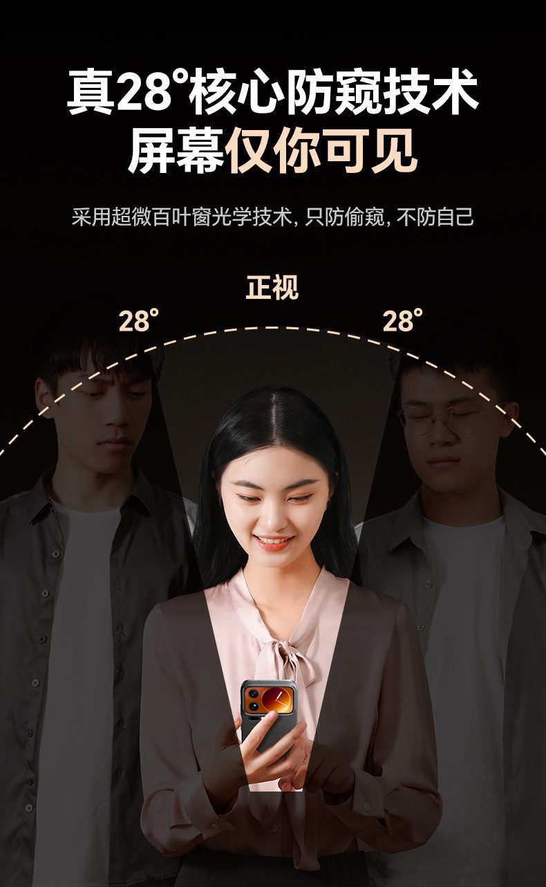 绿联95460防窥膜 双重电镀指纹油抗污防指纹