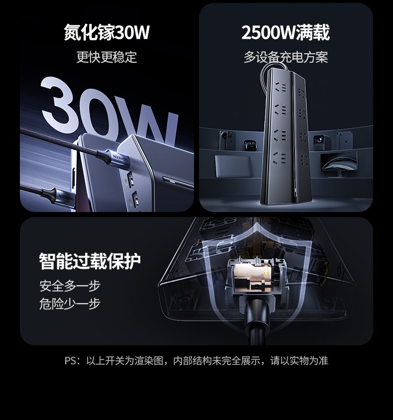 绿联t830 750℃阻燃pc外壳 安全耐用 绿联t830 750℃阻燃pc外壳 安全耐用