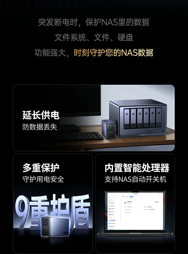 九重安全护盾 - 断电/短路/过热等9重保护,用电更安全 九重安全护盾功能图解,覆盖9大风险保护