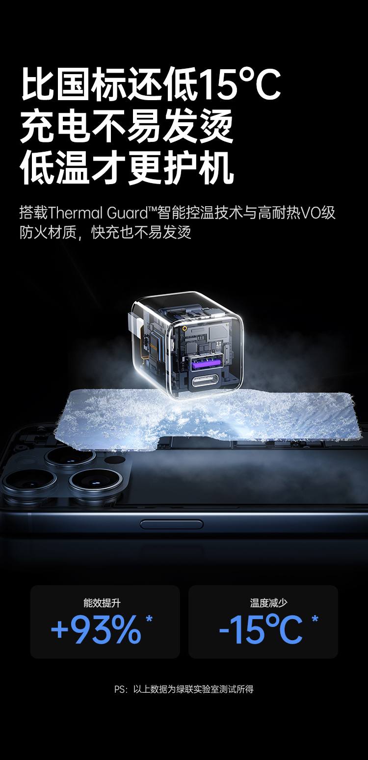 绿联氮化镓充电头支持pd快充协议，高兼容性