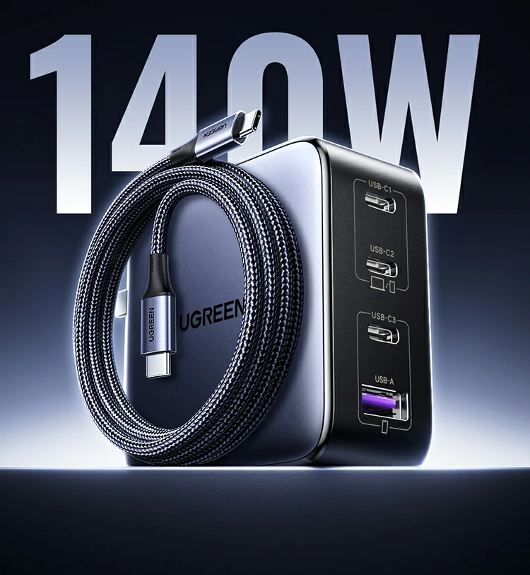 ugreen绿联-更专业更安心的数码品牌 绿联x569氮化镓充电器高功率输出示意,多设备充电无压力