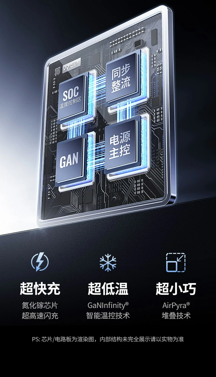 ugreen绿联-更专业更安心的数码品牌 绿联140w快充头边充边用不发烫,稳定安全高效