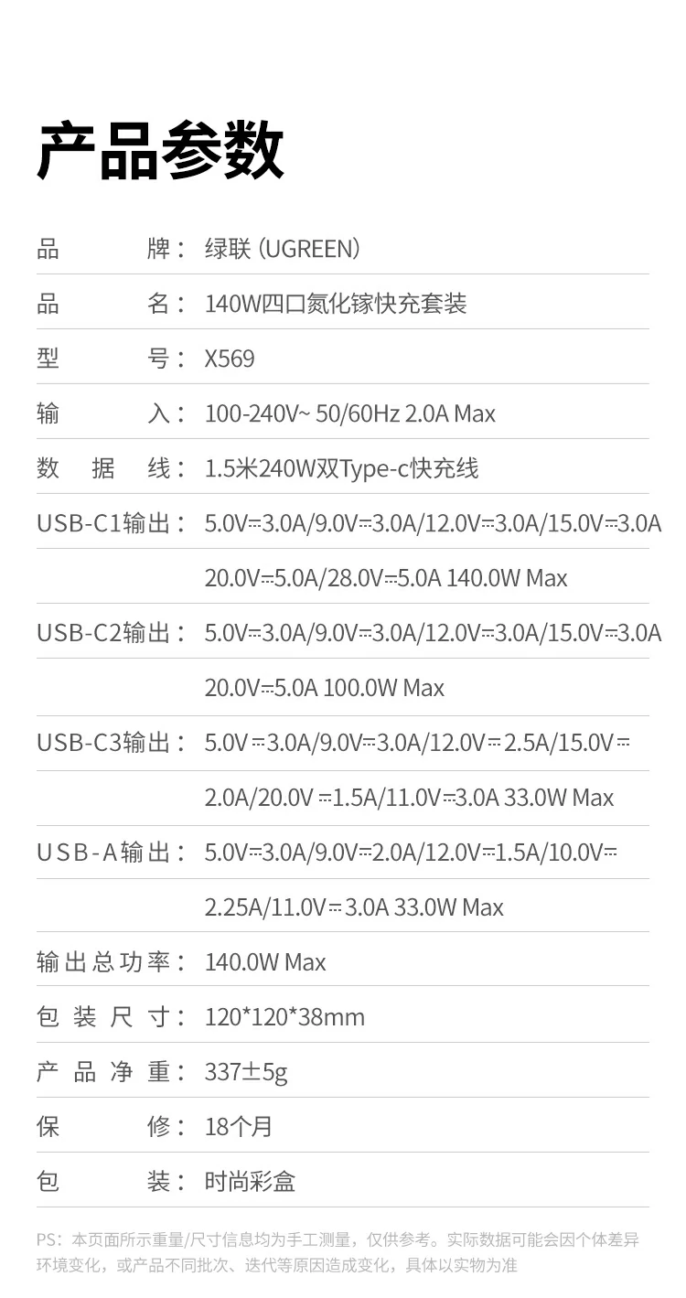 ugreen绿联-更专业更安心的数码品牌 绿联x569快充头整体展示,科技感强性能出色