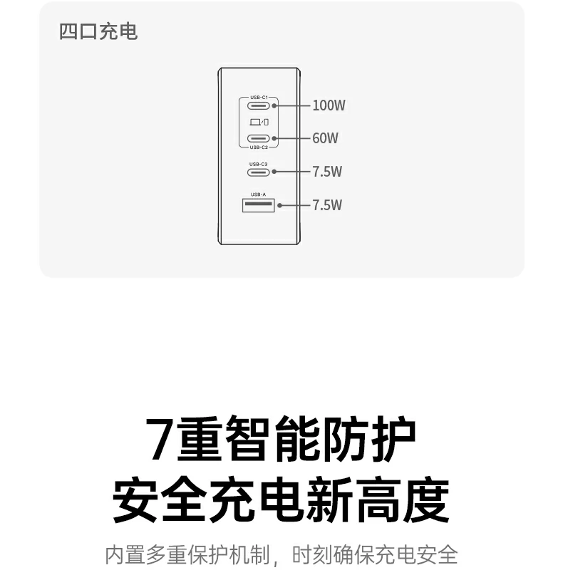 底部防滑设计 - 桌面稳固不移位,安心使用 充电器底部防滑硅胶垫特写